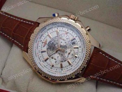 Breitling Bentley B05 Unitime Chronograph White Dial Rose Gold Mens Watch